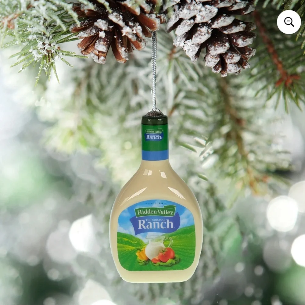 Hidden Valley Ranch Dressing Bottle Decoupage Christmas Ornament Novelty -‎ New